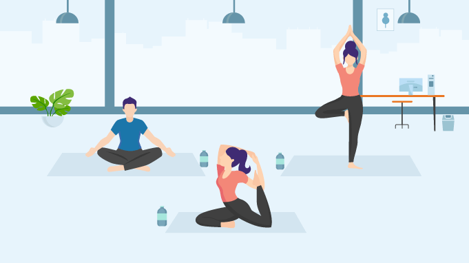 Personnes en train de faire du yoga